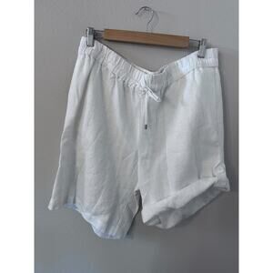 NWT Eileen Fisher womens size large black 100% organic linen shorts preppy